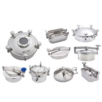 SS304 oder SS316L Edelstahl Sanitäre Quadrat Manhole Abdeckung Stahl DIN SMS 3A