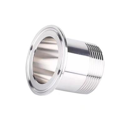 Silber 1/2" 3/4" BSP Männliche NPT-Gitter-Ferrule Typ Tri-Clamp-Rohr für Sanitär
