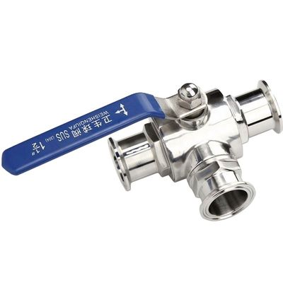 Normaltemperatur Medien Sanitärstahl 304 316L Tri-Clamp Tee 3-Wege Kugelventil