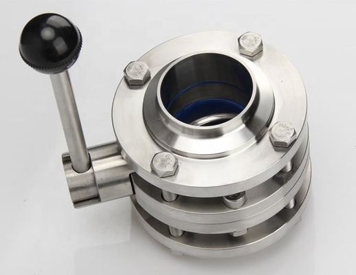 Schwere Handheld Sanitär 304 316L Edelstahl 3 Stück Flanschklemm Schmetterlingsventil