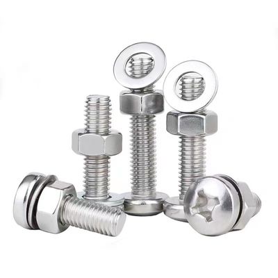 Gleichwertige M2 M3 M4 SS304 SS316 Kreuz-Gefällte Countersunk Flachkopfschrauben und Flachwaschmaschine mit Sechseckennuss