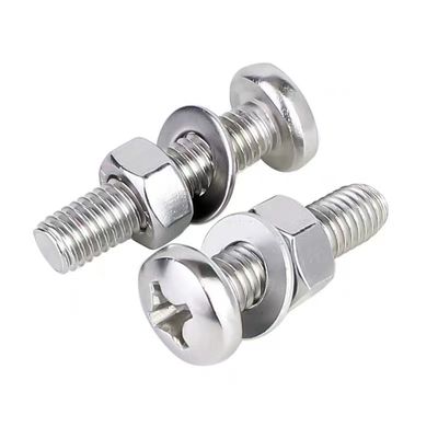 Gleichwertige M2 M3 M4 SS304 SS316 Kreuz-Gefällte Countersunk Flachkopfschrauben und Flachwaschmaschine mit Sechseckennuss