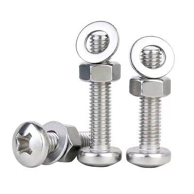Gleichwertige M2 M3 M4 SS304 SS316 Kreuz-Gefällte Countersunk Flachkopfschrauben und Flachwaschmaschine mit Sechseckennuss
