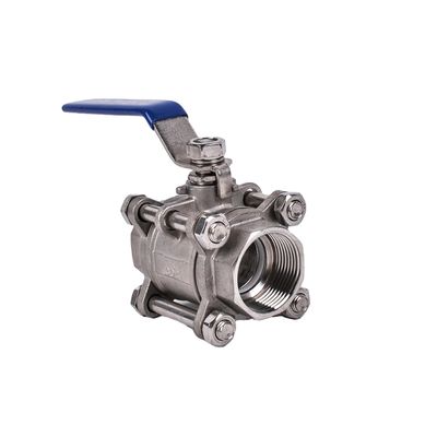 Edelstahl 304 3PC Kugelventil für Wassermedien Silber Tri-Clamp Kleeber Rohr ausgekleidet