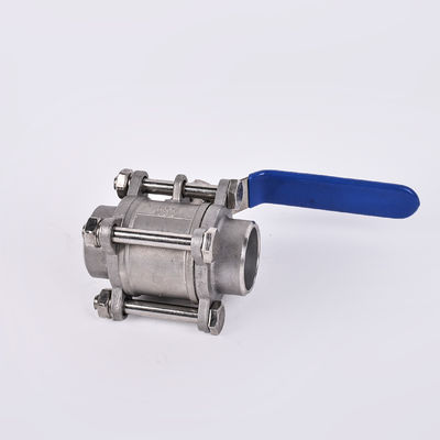 Edelstahl 304 3PC Kugelventil für Wassermedien Silber Tri-Clamp Kleeber Rohr ausgekleidet