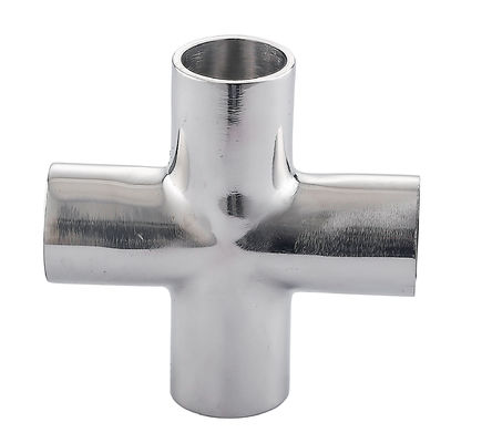 Standard ISO Sanitärstahl 304 316 4 Wege Rohrverbindung Schweiß geklemmt Kreuz