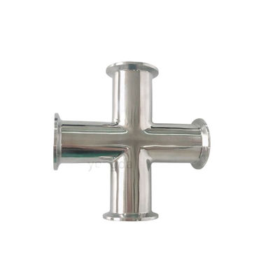 Standard ISO Sanitärstahl 304 316 4 Wege Rohrverbindung Schweiß geklemmt Kreuz