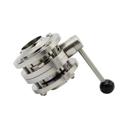 1/8"--4" WZ Lebensmittelqualität Edelstahl 304 316L Sanitäre Drei PCS Manuelle Schmetterlingsventil gleich