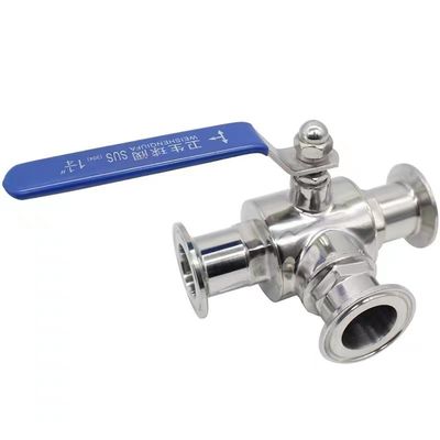 Edelstahl 304 316 316L Guss Sanitär 3-Wege manuelle Kugelventil 1/2 Zoll DIN 3A SMS