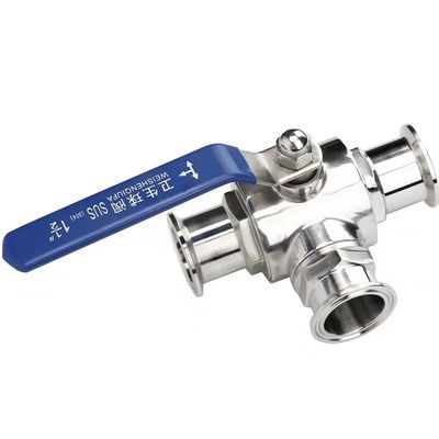 Edelstahl 304 316 316L Guss Sanitär 3-Wege manuelle Kugelventil 1/2 Zoll DIN 3A SMS