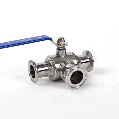 Edelstahl 304 316 316L Guss Sanitär 3-Wege manuelle Kugelventil 1/2 Zoll DIN 3A SMS