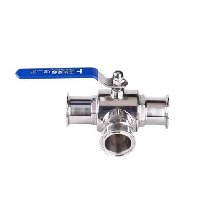 Edelstahl 304 316 316L Guss Sanitär 3-Wege manuelle Kugelventil 1/2 Zoll DIN 3A SMS