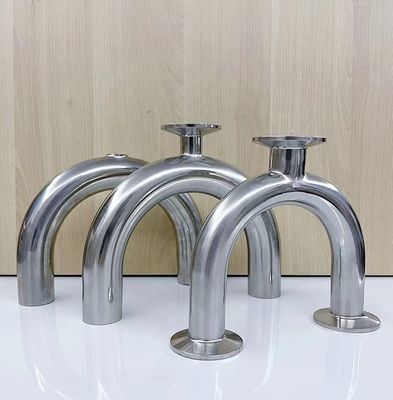 RTS Sanitär 304 316L Edelstahl U-Typ Tee für hygienische Silberqualität 1/2'-12.0
