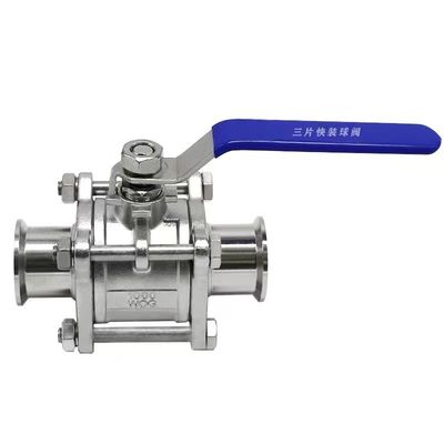 WZ Lebensmittelqualität Edelstahl 304 316 316L Kugelventil Sanitär Vakuum 3pc Kugelventile DIN SMS 3A
