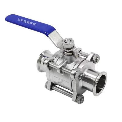 WZ Lebensmittelqualität Edelstahl 304 316 316L Kugelventil Sanitär Vakuum 3pc Kugelventile DIN SMS 3A