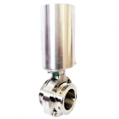 Sanitäre Pneumatische Schmetterlingsventil aus Edelstahl 304 316L mit Pneumatischem Aktor
