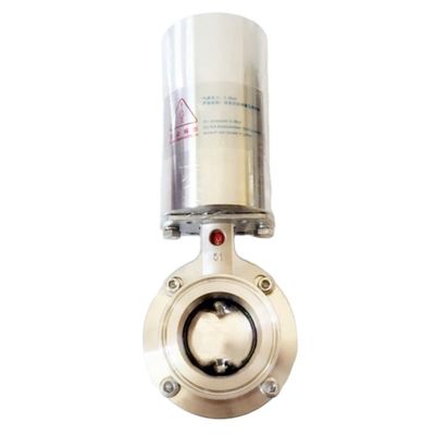 Sanitäre Pneumatische Schmetterlingsventil aus Edelstahl 304 316L mit Pneumatischem Aktor