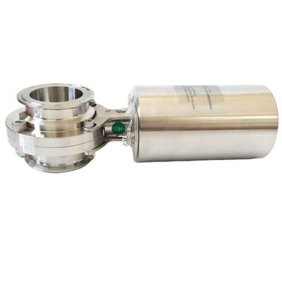 Sanitäre Pneumatische Schmetterlingsventil aus Edelstahl 304 316L mit Pneumatischem Aktor
