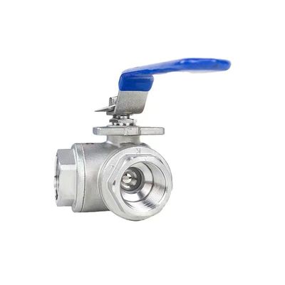 Zylindrischer Kopfcode WZ SS201 304 316 3-Wege-Ventil mit Gewindeend NPT BSP BSPT Silber
