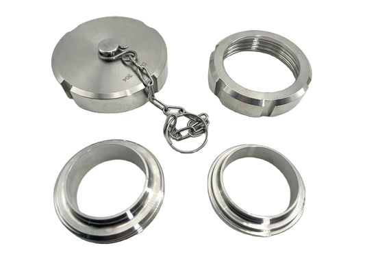 Weibliche Verbindung Sanitäre Edelstahlrohr Endkappe Kette Blinde Nuss mit Kette