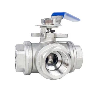 Zylindrischer Kopfcode WZ SS201 304 316 3-Wege-Ventil mit Gewindeend NPT BSP BSPT Silber