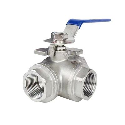Zylindrischer Kopfcode WZ SS201 304 316 3-Wege-Ventil mit Gewindeend NPT BSP BSPT Silber