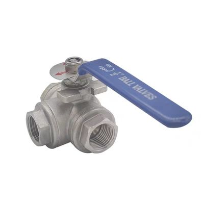 Zylindrischer Kopfcode WZ SS201 304 316 3-Wege-Ventil mit Gewindeend NPT BSP BSPT Silber