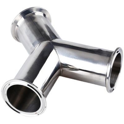 DIN Standard Sanitärstahl 304 316 Rohrbelag Tri-Clamp Wyes Tee Y Typ Tee