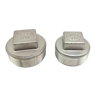Quadratische Stecker-Dreh-Quadratische Stecker-Schraubrohrkopf-Fittings NPT BSP Edelstahl 201 304