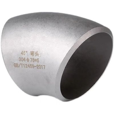 Edelstahl 304 316 45 Grad Langradius Ellenbogen 1-4" DN25-DN100 Kopfcode Zylinder