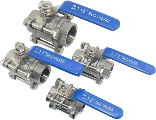Rundkopf Kugelventil 1/2 Zoll NPT Gewinde aus Edelstahl 304 weiblich 3 Stück Vollport