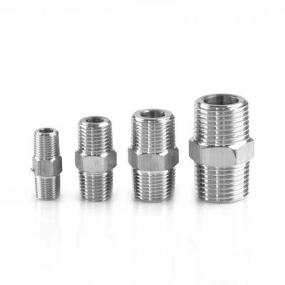 Edelstahl 201 304 316 Gusshexagon Nippel Doppel-Ferrule Rohrbefestigungen 1/4''-4.0
