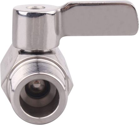 1/2" Edelstahl-Mini-Kugelventil mit weiblichem x männlichem NPT-Draht und Edelstahlgriffe