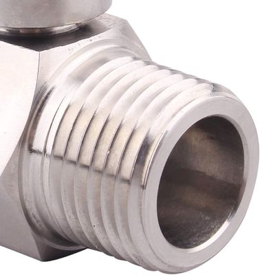 1/2" Edelstahl-Mini-Kugelventil mit weiblichem x männlichem NPT-Draht und Edelstahlgriffe