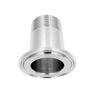 Silber 1/2" 3/4" BSP Männliche NPT-Gitter-Ferrule Typ Tri-Clamp-Rohr für Sanitär