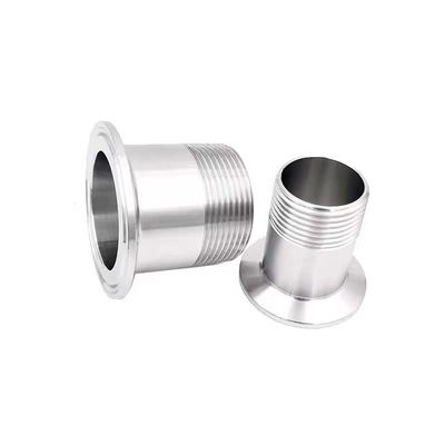 Silber 1/2" 3/4" BSP Männliche NPT-Gitter-Ferrule Typ Tri-Clamp-Rohr für Sanitär
