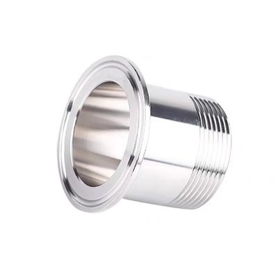Silber 1/2" 3/4" BSP Männliche NPT-Gitter-Ferrule Typ Tri-Clamp-Rohr für Sanitär