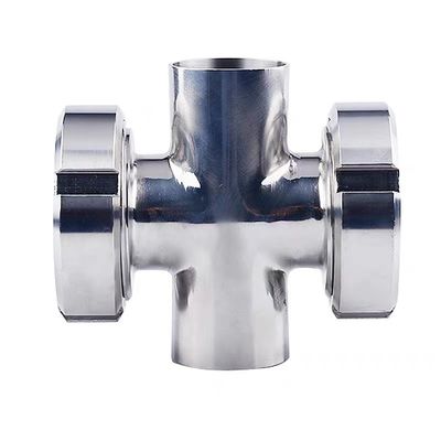 SS304/SS316L Edelstahl 4-Wege Kreuz Union Sichtglas für hygienische Butt-Schweißen