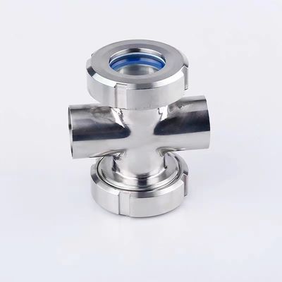 SS304/SS316L Edelstahl 4-Wege Kreuz Union Sichtglas für hygienische Butt-Schweißen