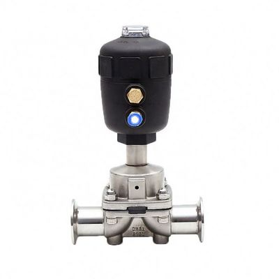 Sanitäre Edelstahl 304 316L Pneumatische Klemmdiaphragmaventil ISO9001 zertifiziert