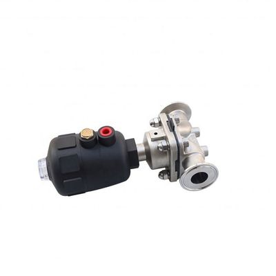 Sanitäre Edelstahl 304 316L Pneumatische Klemmdiaphragmaventil ISO9001 zertifiziert