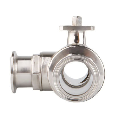 Lebensmittelqualität Silber T-Typ TRI CLAMP 3-Wege Kugelventil aus Edelstahl 304 316 WZ 3A/DIN/SMS