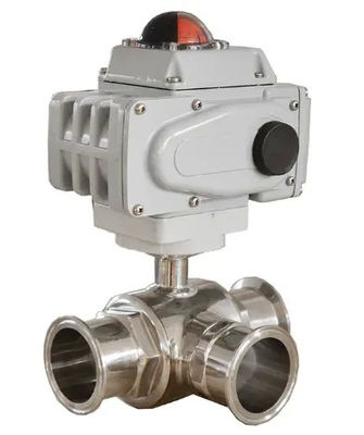 Lebensmittelqualität Silber T-Typ TRI CLAMP 3-Wege Kugelventil aus Edelstahl 304 316 WZ 3A/DIN/SMS