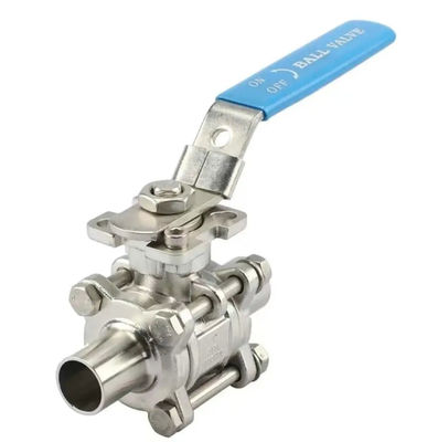 Silber 3pc Hohe Plattform Sanitärkugelventile für WZ 3A DIN CE ISO Edelstahl Länge