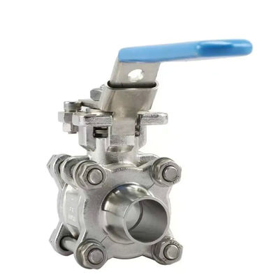 Silber 3pc Hohe Plattform Sanitärkugelventile für WZ 3A DIN CE ISO Edelstahl Länge