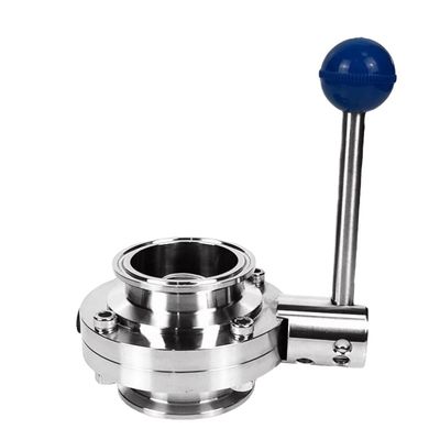 "-6" Port Größe Edelstahl Tri-Clamp Ferrule Schmetterlingsventil für hygienische Bedürfnisse