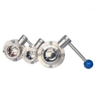 "-6" Port Größe Edelstahl Tri-Clamp Ferrule Schmetterlingsventil für hygienische Bedürfnisse