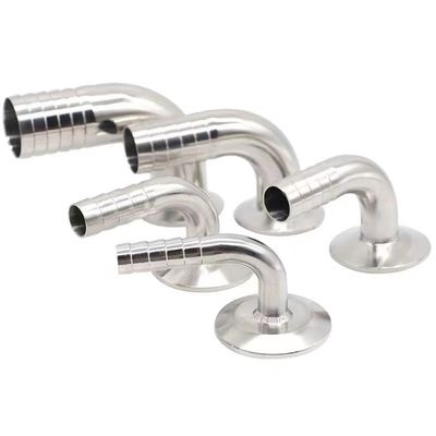 Sanitäre SS304 316 316L Tri Clamp 90DEG Schlauch Barb Tri Clover Kompatible Schlauchkopplung Passives Lebensmittel Adapter