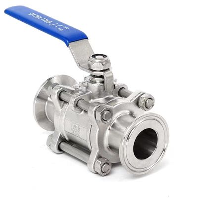DN20-DN300 Sanitäre Edelstahl 3pcs Kugelventil mit Tri-Clamp Verbindung und Größe