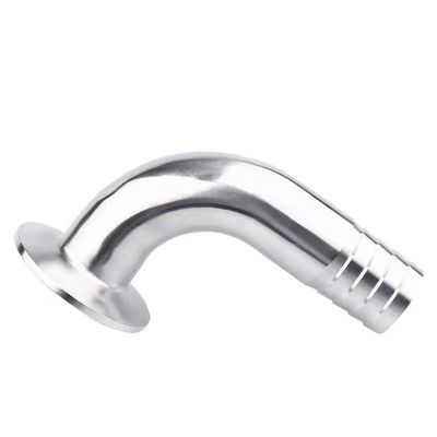 Sanitäre SS304 316 316L Tri Clamp 90DEG Schlauch Barb Tri Clover Kompatible Schlauchkopplung Passives Lebensmittel Adapter